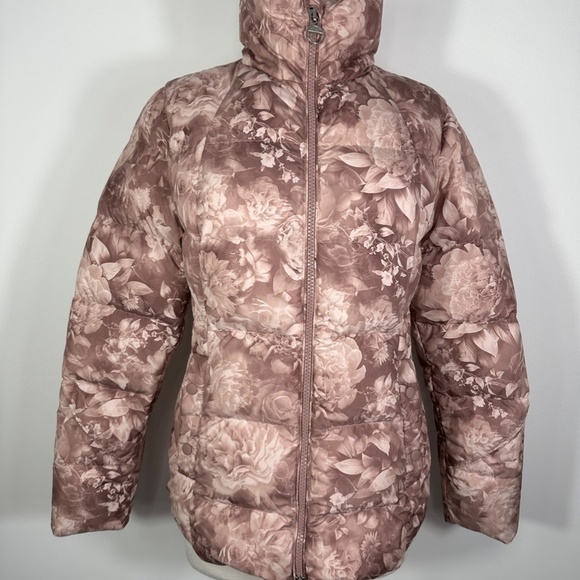 Athleta Downtown Printed Jacket in Antoinette Floral Pink Small Down Coat - Picture 4 of 16